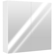 Wall Mounted Bathroom Mirror Cabinet With Double Doors And Shelves Waterproof White