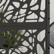 Black Metal Garden Privacy Screen With Twisted Line Design For Outdoor Spaces