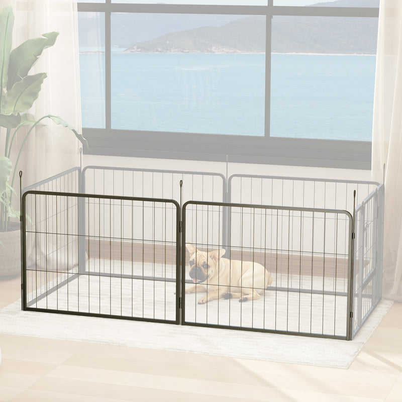 2 Piece Dog Pen Expansion Pack for 60cm High Pet Playpen with 3 Stakes for Small Dogs by PawHut