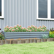 Silver 180 x 90cm Galvanised Steel Raised Garden Planter for Vegetables by Outsunny