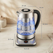 Electric Kettle With Rapid Boil and Keep Warm for Quick Tea and Coffee Silver Tone Homcom