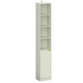 Corner Bookcase with Shelves and Hidden Cabinet for Small Room Storage