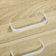 Computer Desk with Drawers and Lockable Storage for Organised Home Office Oak AOSOM