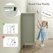 Modern 4 Drawer Chest of Drawers with PU Leather Handles for Bedroom or Hallway, Green