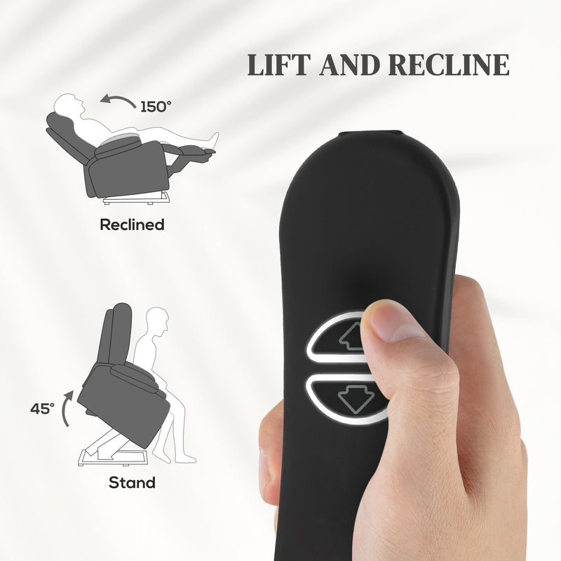 Grey Power Lift Recliner Chair with Heat Vibration Massage and USB Port for Elderly Support