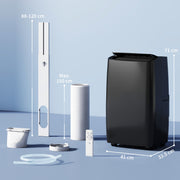 Portable Air Conditioner with Cooling and Dehumidifier for Bedrooms and Living Rooms Black AOSOM