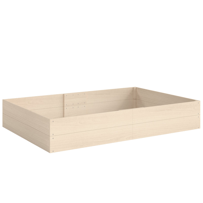 Raised Garden Bed for Growing Vegetables and Flowers with Deep Root Support, Natural Wood Finish