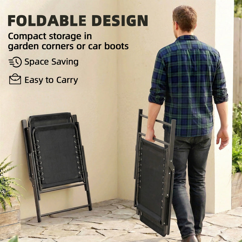 Folding Garden Chairs Set of 2 for Relaxed Outdoor Seating Easy Storage Outsunny