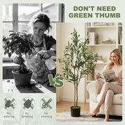Artificial Olive Tree 120 cm Maintenance Free Greenery for Home or Office Green Homcom