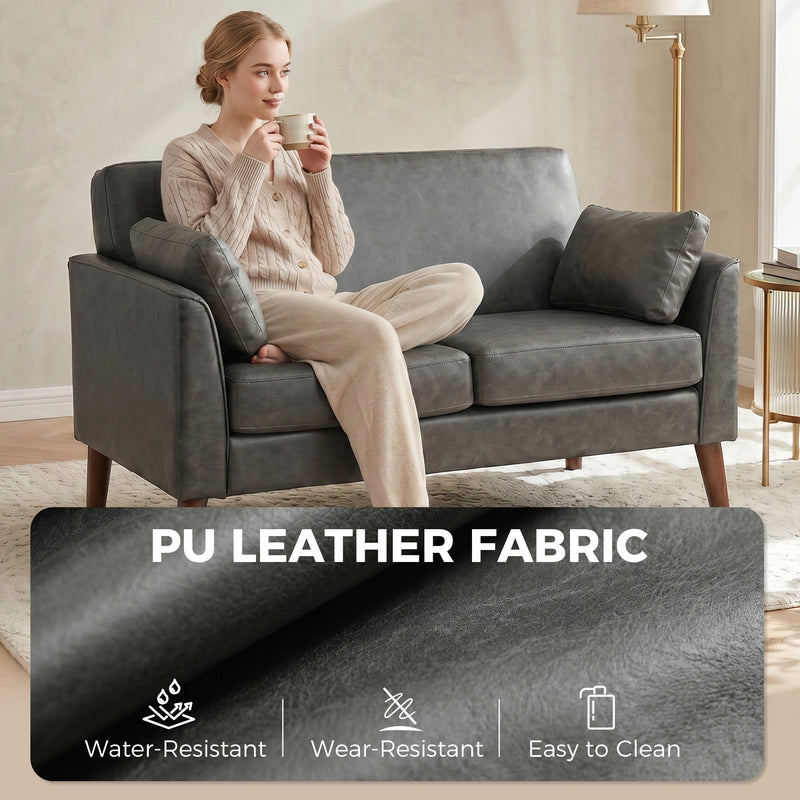 2 Seater Compact Sofa - Grey