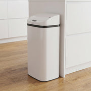 Sensor Kitchen Bin 48L Hands Free Waste Disposal with Soft Close Lid White Homcom