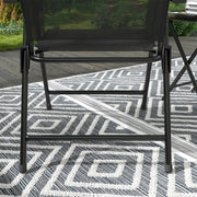 Three Piece Bistro Set with Glass Top Table Black by Outsunny