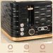 Black Four Slice Rippled Toaster with Adjustable Browning Control by HOMCOM