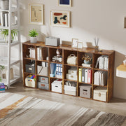 3 Tier 9 Cube Storage Unit With Cupboard Ideal For Home Office Organisation Rustic Brown