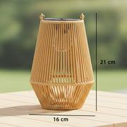 Outdoor Rattan Solar Lanterns Set of 2 for Easy Warm Garden Lighting Brown Outsunny