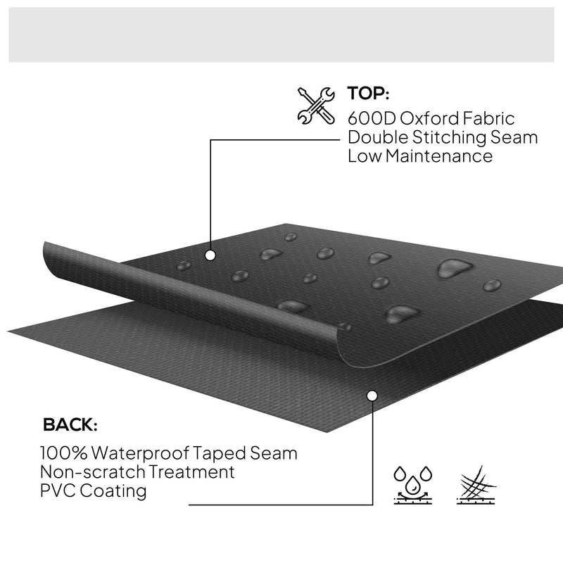 Black Waterproof Round Garden Furniture Cover 600D Oxford 193 x 80 cm by Outsunny