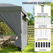 3x6m Pop Up Garden Gazebo with Adjustable Height and Detachable Sides for Outdoor Shelter and Events Outsunny