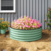 Light Green Galvanised Raised Garden Bed with Safety Edging and Gloves 120x120x43cm by Outsunny