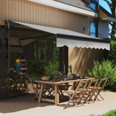 2.5 x 2m Electric Retractable Awning with Remote Control UV30+ Sun Shade Canopy Dark Grey by Outsunny