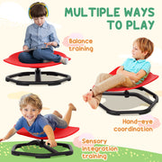 AIYAPLAY Sensory Spinning Chair for Kids, for Coordination, Balance, Red AOSOM
