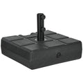 40kg Black Square Parasol Base With Wood Effect Ideal For Garden Or Patio Umbrellas