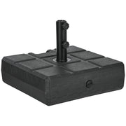 40kg Black Square Parasol Base With Wood Effect Ideal For Garden Or Patio Umbrellas