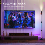 LED Floor Lamp with RGB, Remote Control and Music Sync for Living Room and Gaming by HOMCOM