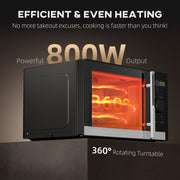 Black 23L 800W Digital Solo Microwave With 10 Power Levels and Auto Cook by HOMCOM