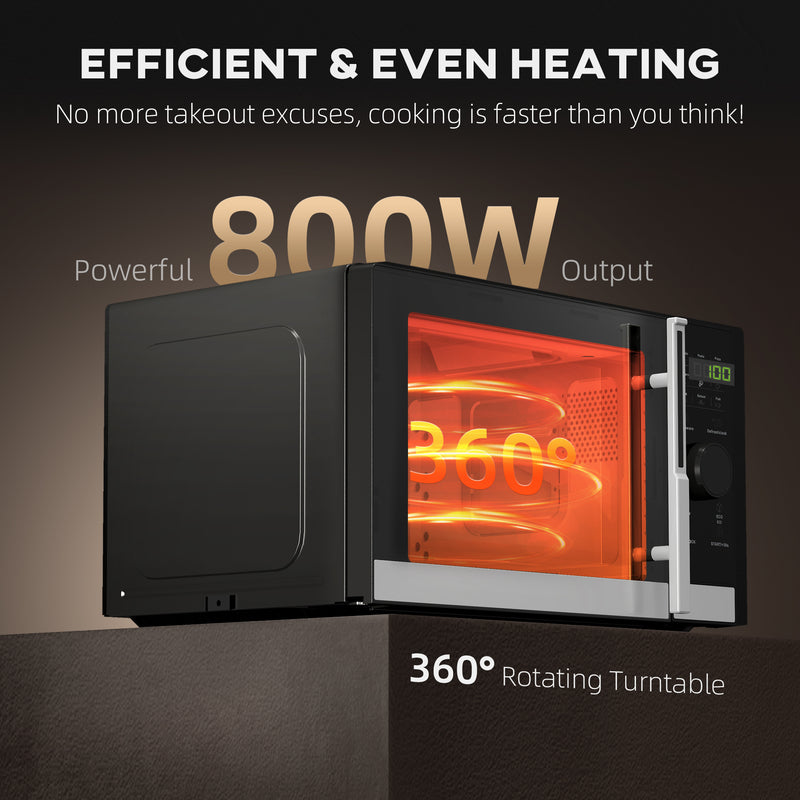 Black 23L 800W Digital Solo Microwave With 10 Power Levels and Auto Cook by HOMCOM