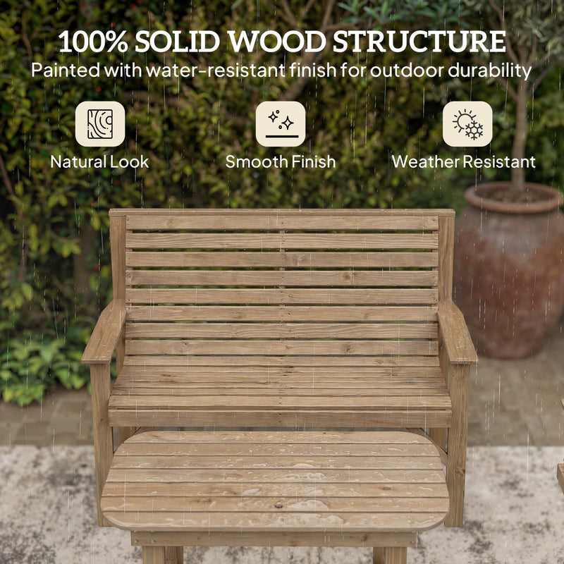 Wooden Garden Furniture Set for Relaxing Outdoor Seating with Coffee Table Outsunny