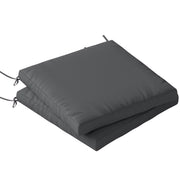 Garden Chair Cushions Set of 2 with Water Resistant Covers and Firm Foam Support Dark Grey Outsunny