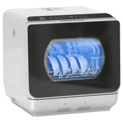 Silver Mini Countertop Dishwasher 6L Tank 6 Program Touch Control LED by HOMCOM