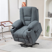 Oversized Riser Recliner Lift Chair With Remote and Cup Holder For Elderly, Grey