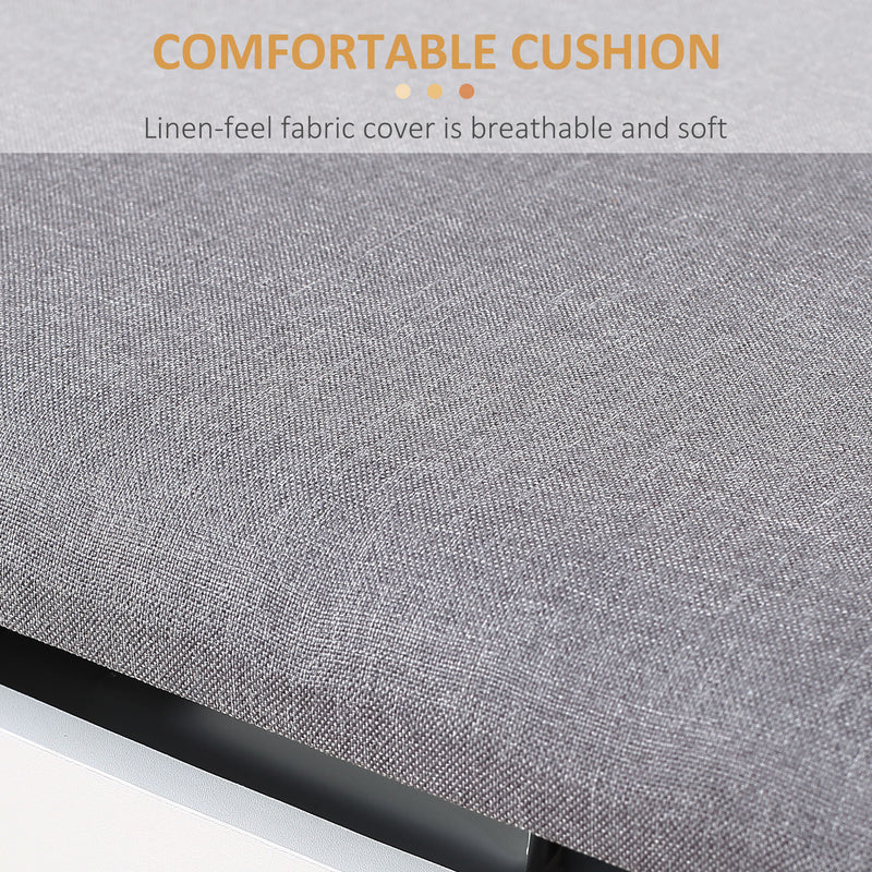 Shoe Storage Bench For Hallway With Padded Seat And Adjustable Shelf, Grey Homcom