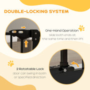 Adjustable Metal Dog Gate 74 to 87cm Wide for Doorways and Stairs Safety Barrier Black