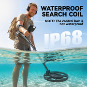 Metal Detector for Outdoor Treasure Hunting with Waterproof Coil and LCD Display Black Orange AOSOM