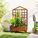 Brown Wooden Garden Planter with Trellis for Climbing Plants 90x43x150cm by Outsunny
