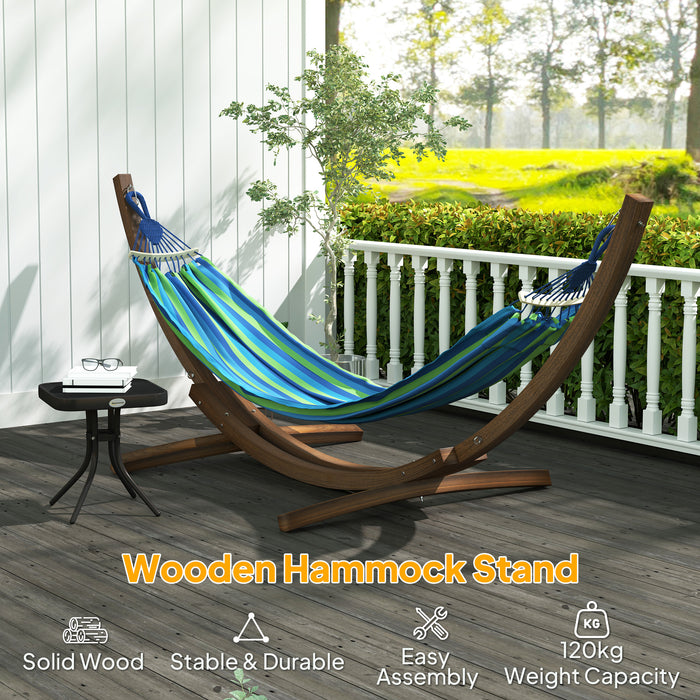 Brown 3.25m Wooden Hammock Stand Universal Fit for Garden and Camping by Outsunny