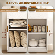 Modern Sideboard Storage Cabinet with Drawer and Adjustable Shelf for Home Use White