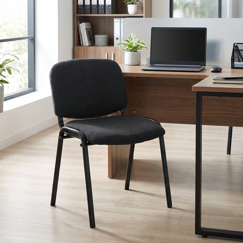Stackable Office Visitor Chair for Easy Storage and Clutter-Free Workspace Black
