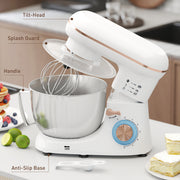 White 1300W Kitchen Stand Mixer with Accessories by HOMCOM