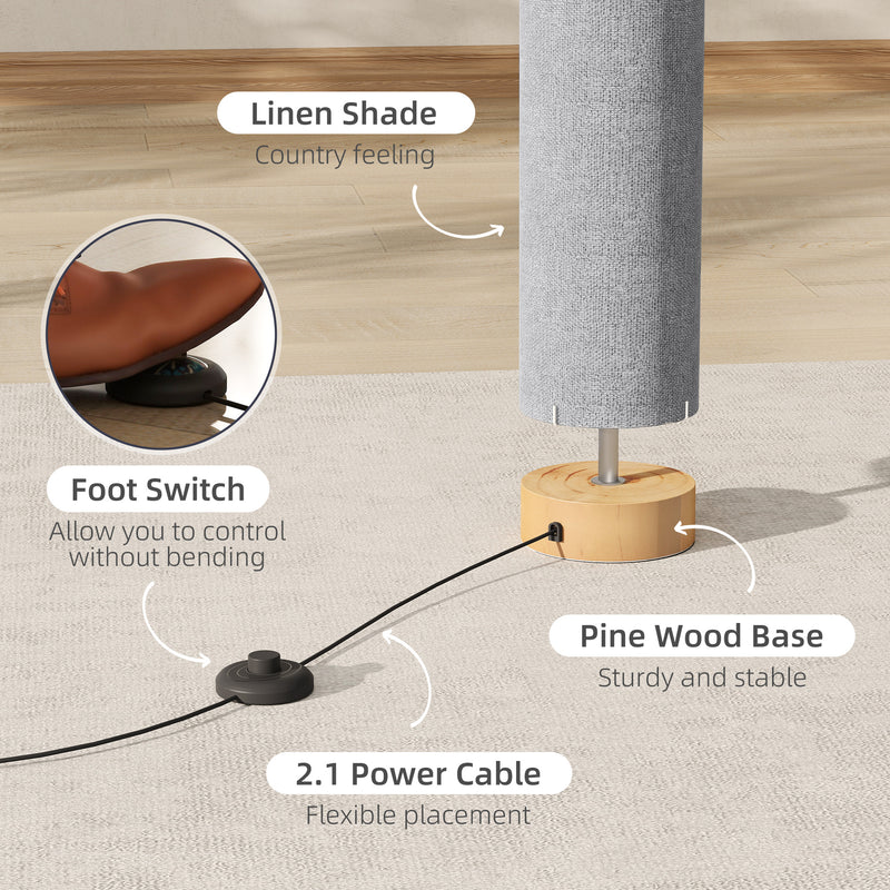 Modern LED Floor Lamp with Adjustable Colour Temperatures for Living Room Use, Grey