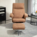 Recliner Chair with Ottoman for Home and Office, Light Brown Velvet Feel by HOMCOM