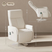 Cream 10 Point Massage Recliner Chair with Padded Seat by HOMCOM