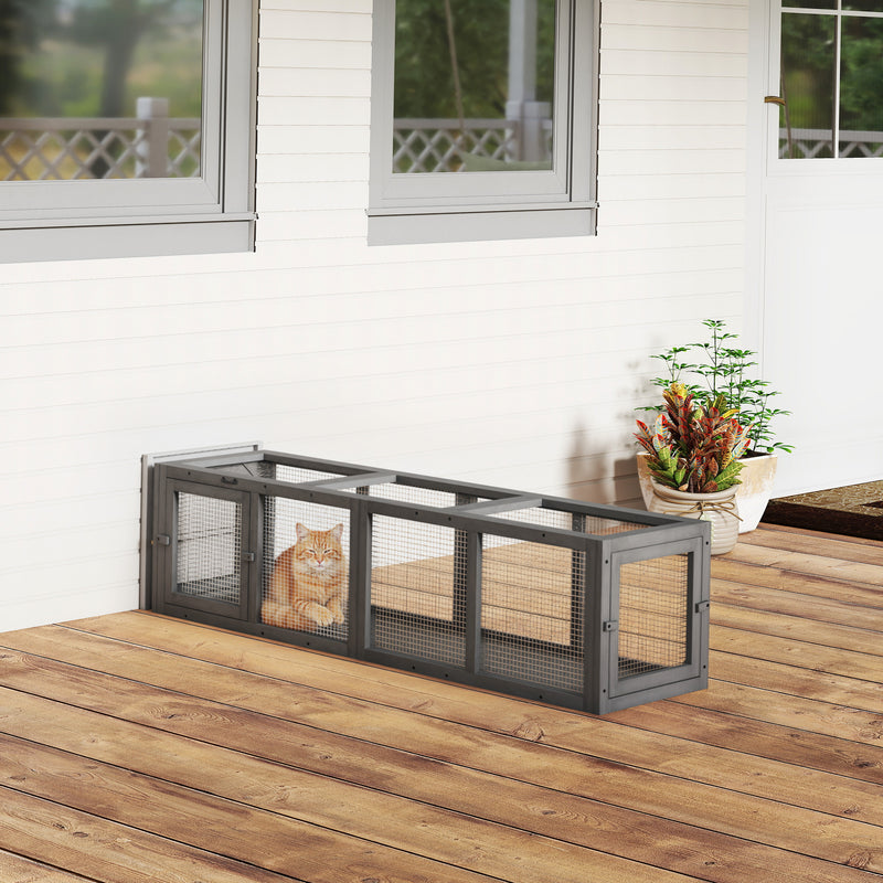 Outdoor Cat Tunnel for Safe Garden Play and Relaxation with Sturdy Mesh Grey