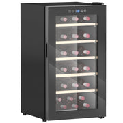 Black 41 Bottle Wine Fridge 91L with Glass Door LED Light and Touch Control by HOMCOM