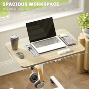 White Wood Effect Adjustable Sit to Stand Desk 75-115cm by HOMCOM