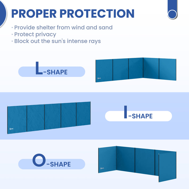 Outdoor Privacy Screen for Wind and Sun Protection with Carry Bag 7.8m Blue