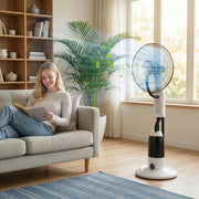 Standing Fan with Misting System for Cool and Comfortable Home Use White AOSOM