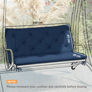 Outdoor Bench Cushion for Two Seater Benches and Swing Chairs Splash Resistant Dark Blue Outsunny
